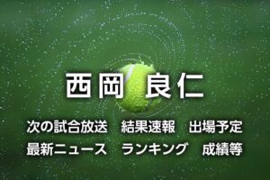 【西岡良仁 2024年】試合予定、テレビ放送・ネット中継(ライブ/見逃し配信)、結果速報