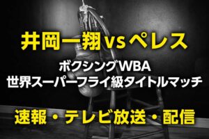 【井岡一翔vsペレス】12/31の何時から？試合開始時間、地上波テレビ放送予定、ネット中継の無料ライブ/見逃し配信｜大晦日ボクシング WBA世界スーパーフライ級タイトルマッチ2023結果速報